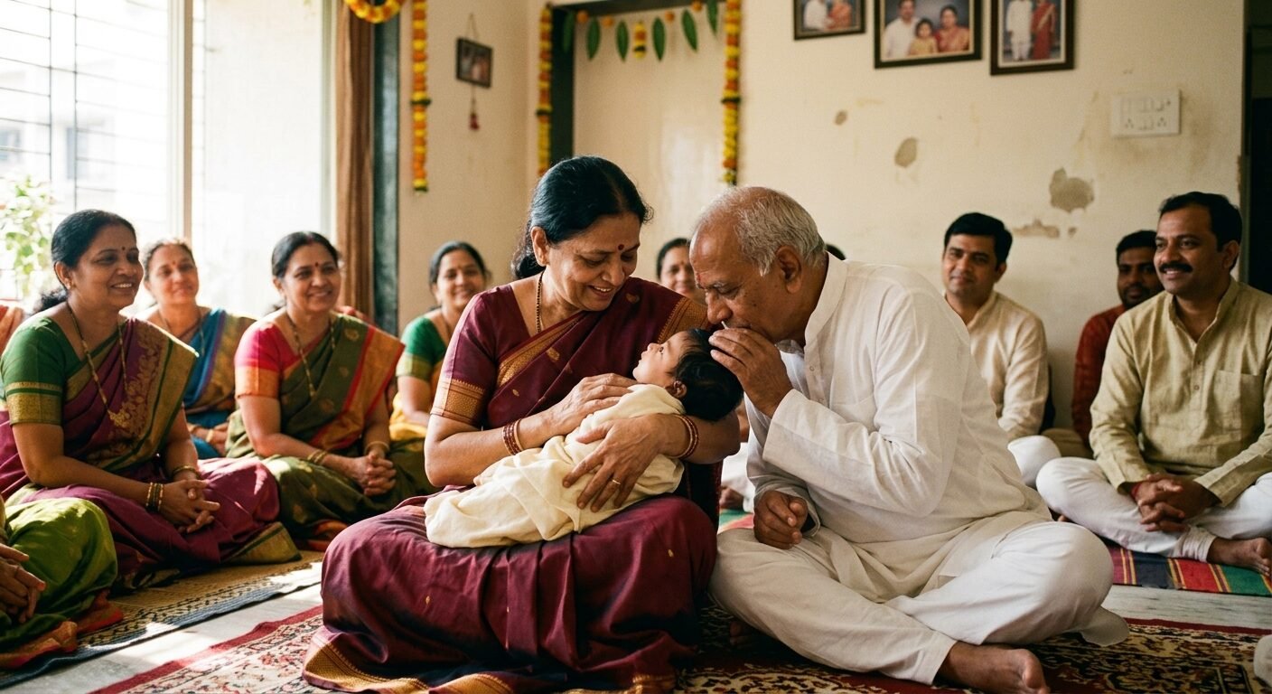 Family event photography Bangalore - candid family portrait
